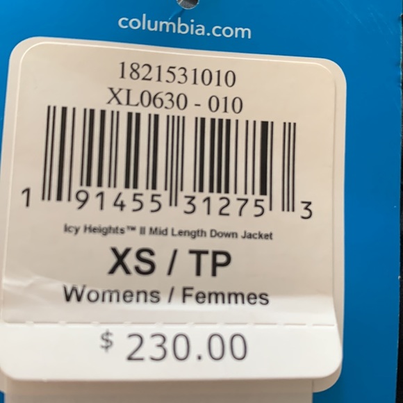 ‼️FIRM‼️ NWT Columbia  XS/2 icy heights ii mid length down parka womens - Picture 9 of 15